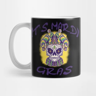 Its Mardi Gras, Lets Party Sugar Skull Mug